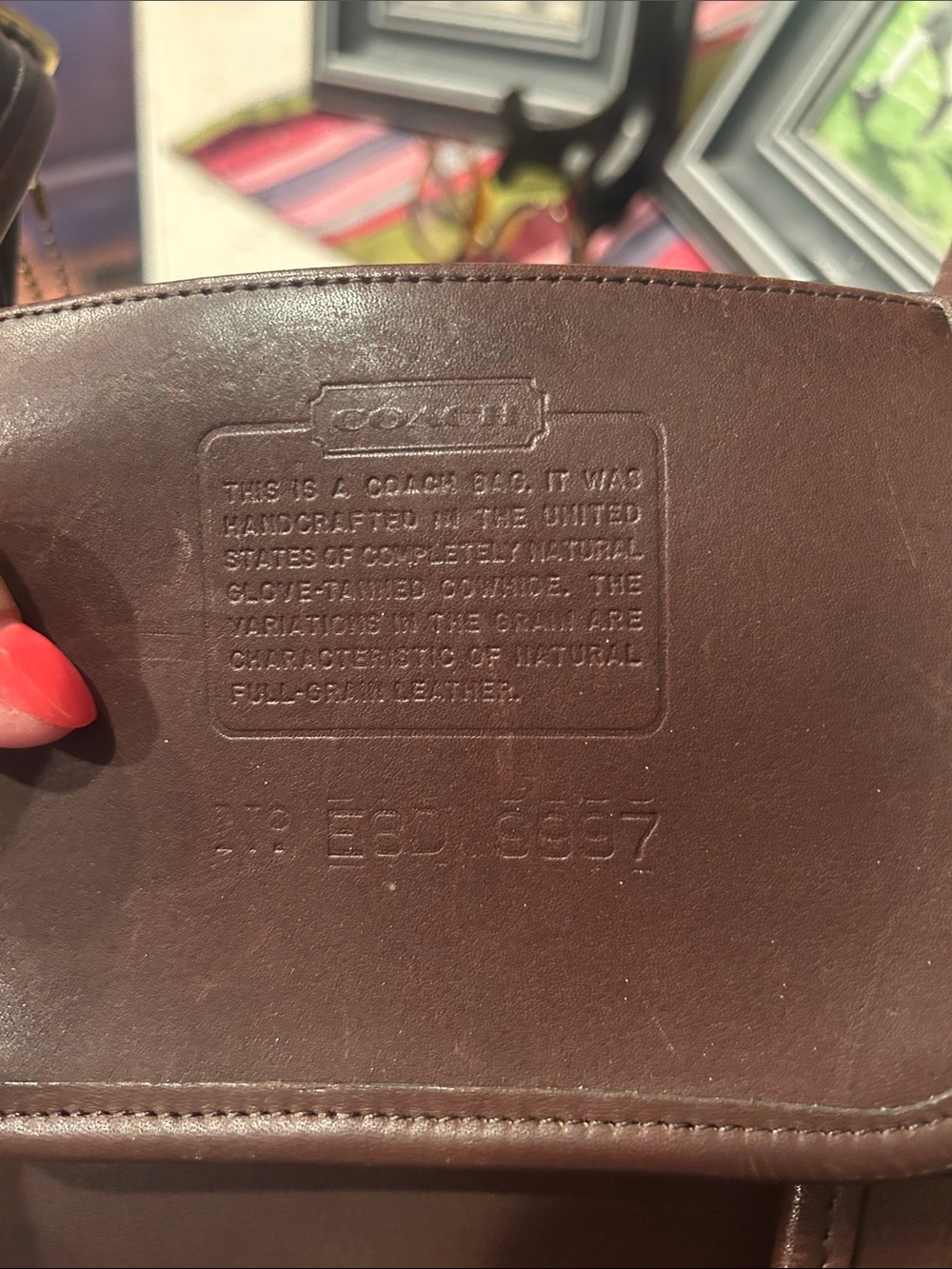 Coach Dark Brown Leather Crossbody with Brass Accents - Picture 14 of 15